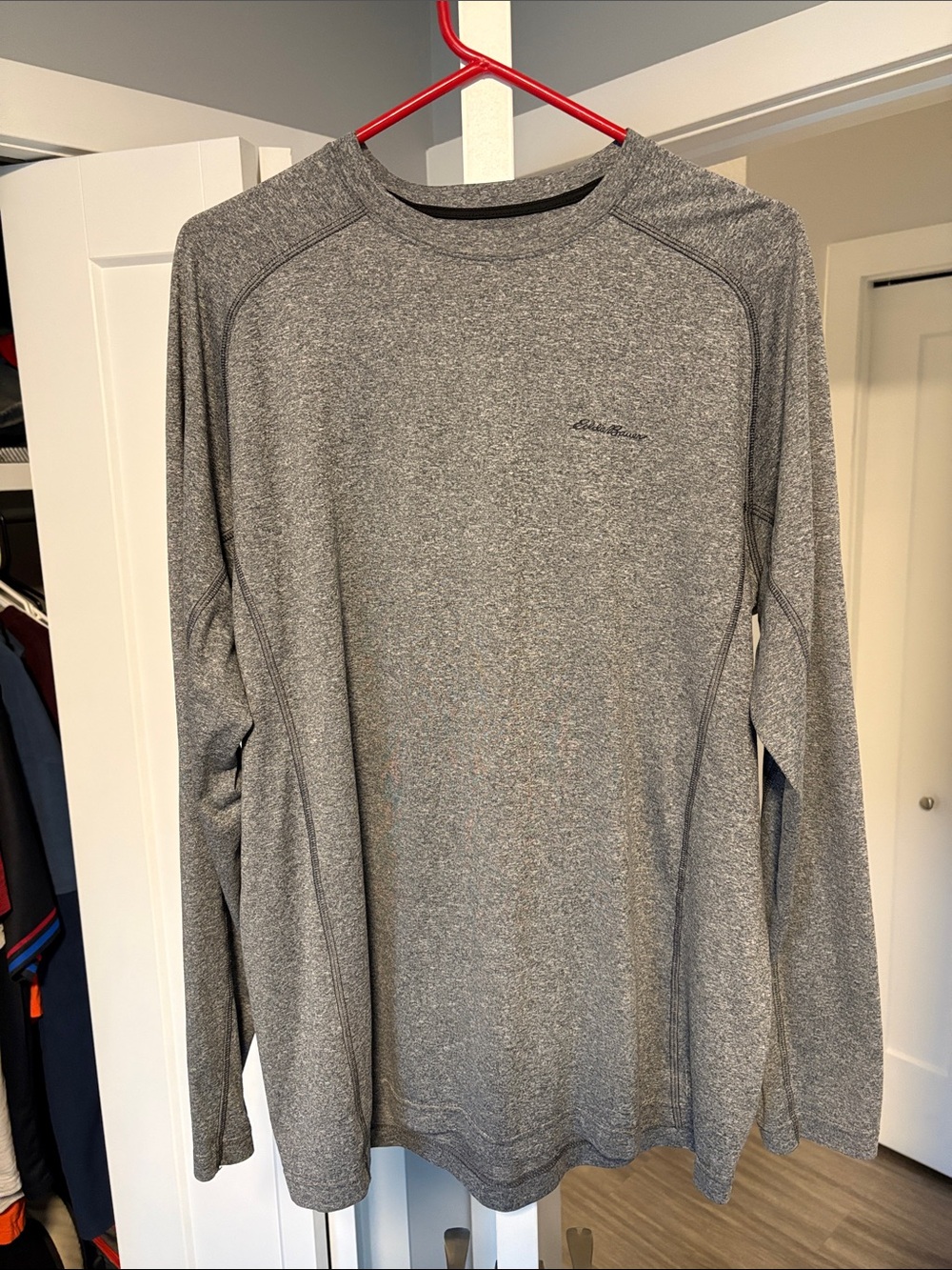 Eddie Bauer Heather Gray Long-Sleeve Performance Tee